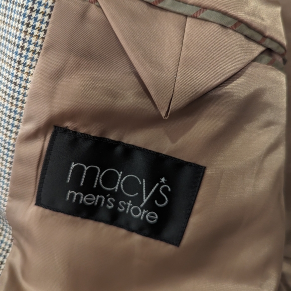 Izod Men Blazer sports coat jacket houndstooth gray two button classic fit 48R - Picture 7 of 8